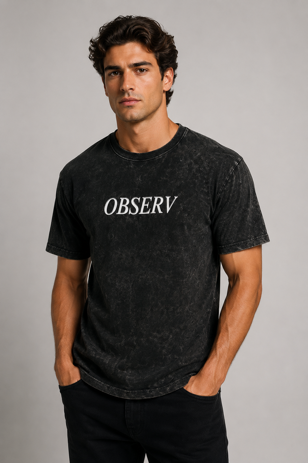 OBSERV Drift Acid Wash Oversized T-Shirt | Premium Streetwear Cotton Tee